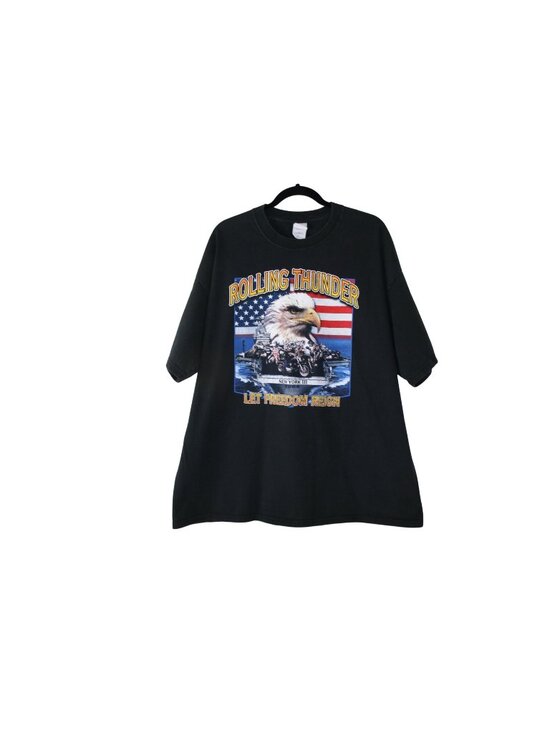 Gildan Other - Rolling Thunder Let Freedom Reign Eagle Graphic T-Shirt XXL Black Gildan NY 2004